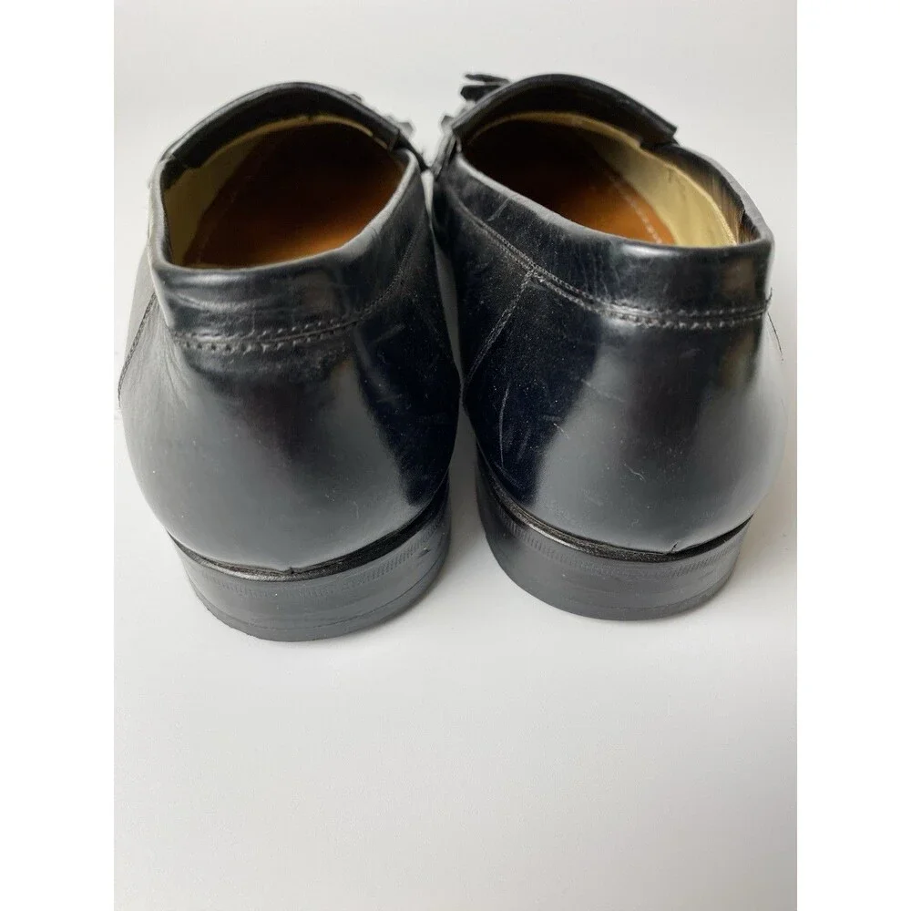 Neiman Marcus Men’s Black Leather Tassel Slip On Shoes 8.5 M